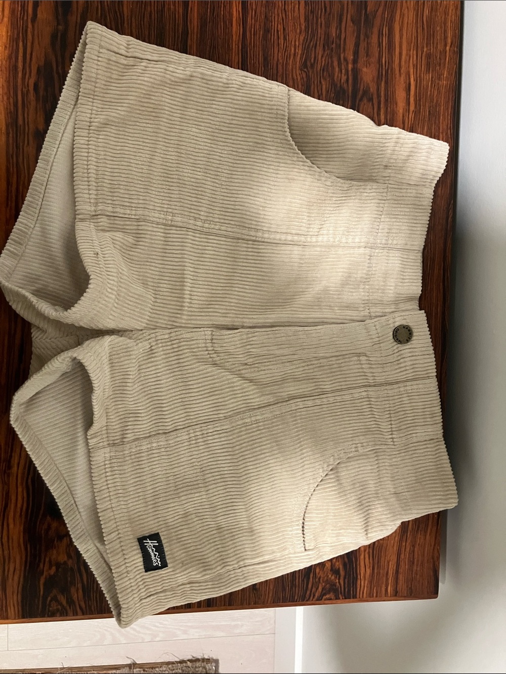 High-Waist Corduroy Shorts in Cream — Women's Casual Summer Staple